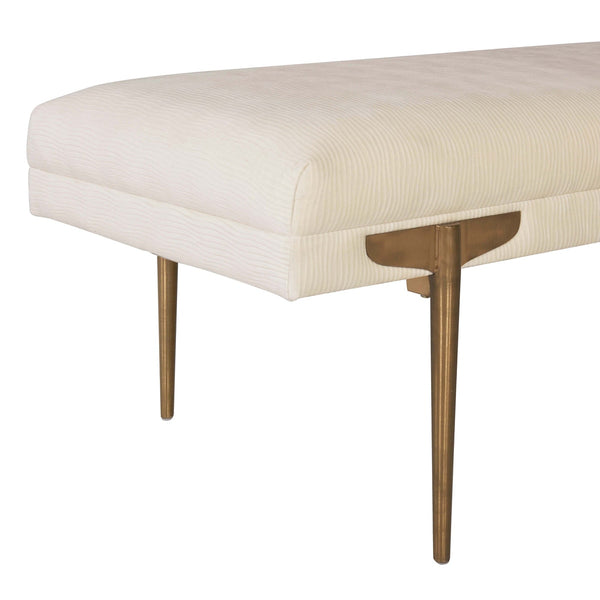 Brno White Waived Velvet Bench Model: TOV-OC6207