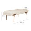 Brno White Waived Velvet Bench Model: TOV-OC6207