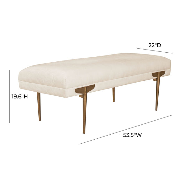 Brno White Waived Velvet Bench Model: TOV-OC6207