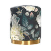 Opal Floral Velvet Ottoman -Gold Base Model: TOV-OC6308