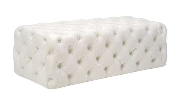 Kaylee Cream Velvet Ottoman Model: TOV-OC6314