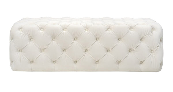 Kaylee Cream Velvet Ottoman Model: TOV-OC6314