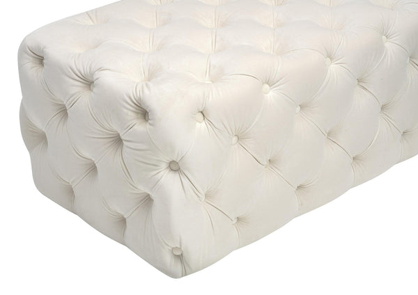 Kaylee Cream Velvet Ottoman Model: TOV-OC6314