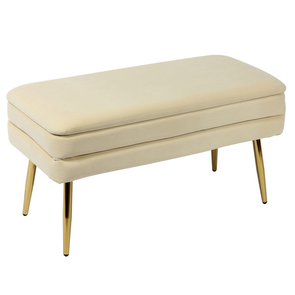 Ziva Cream Storage Bench Model: TOV-OC6467