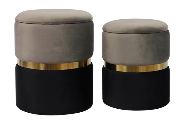 Gigi Grey Storage Ottomans - Set of 2 Model: TOV-OC6472