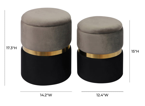 Gigi Grey Storage Ottomans - Set of 2 Model: TOV-OC6472