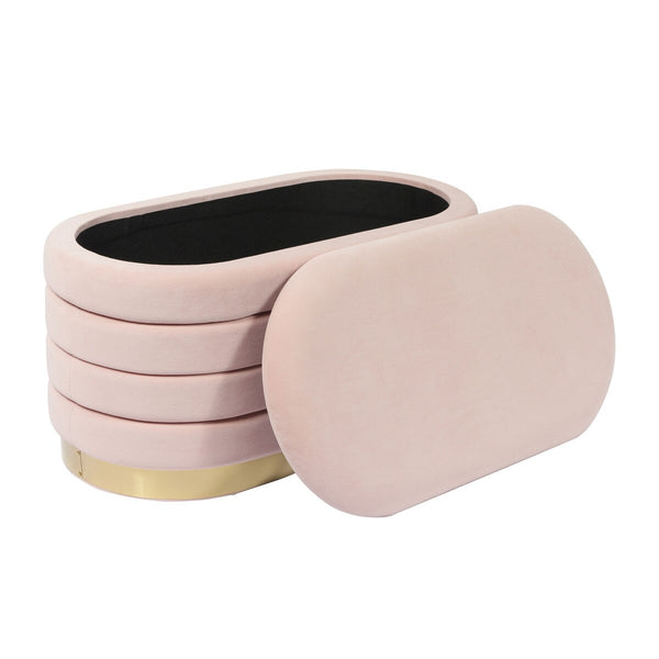 Lillian Blush Velvet Storage Bench Model: TOV-OC68151