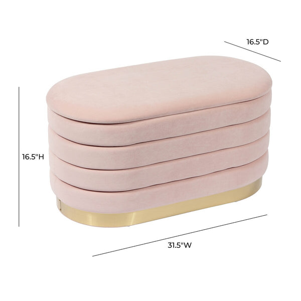 Lillian Blush Velvet Storage Bench Model: TOV-OC68151