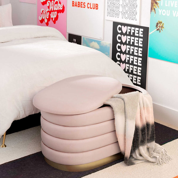 Lillian Blush Velvet Storage Bench Model: TOV-OC68151