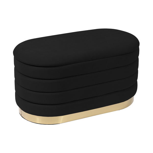 Lillian Black Velvet Storage Bench Model: TOV-OC68152