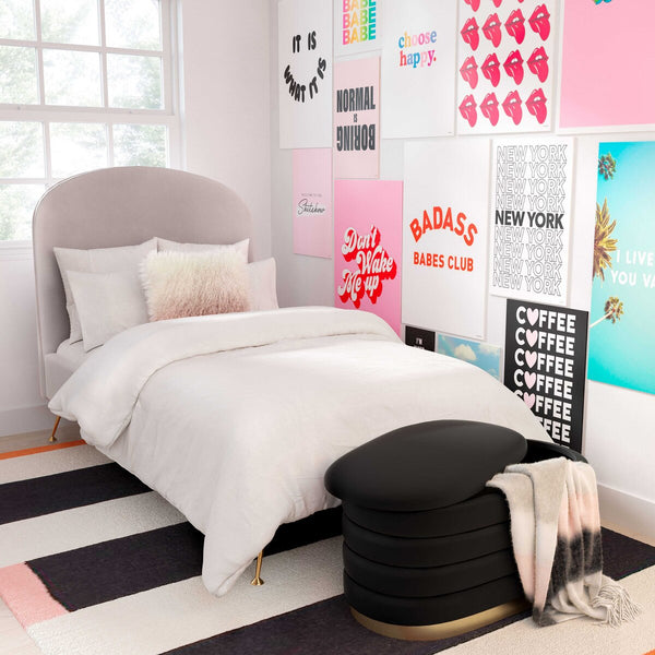 Lillian Black Velvet Storage Bench Model: TOV-OC68152