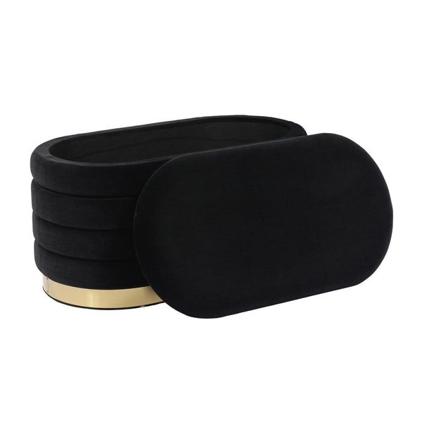 Lillian Black Velvet Storage Bench Model: TOV-OC68152