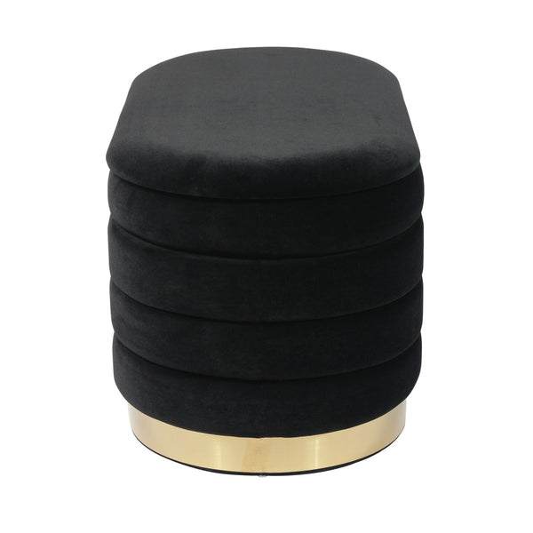 Lillian Black Velvet Storage Bench Model: TOV-OC68152