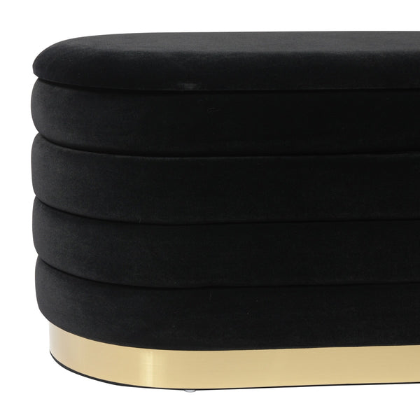 Lillian Black Velvet Storage Bench Model: TOV-OC68152