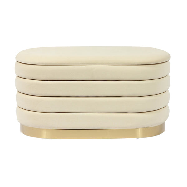 Lillian Cream Velvet Storage Bench Model: TOV-OC68153