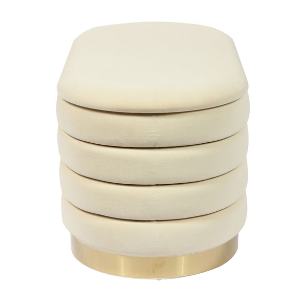 Lillian Cream Velvet Storage Bench Model: TOV-OC68153