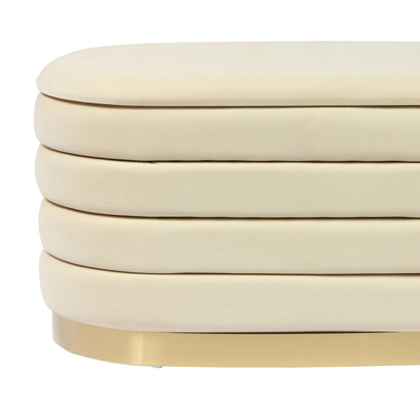 Lillian Cream Velvet Storage Bench Model: TOV-OC68153