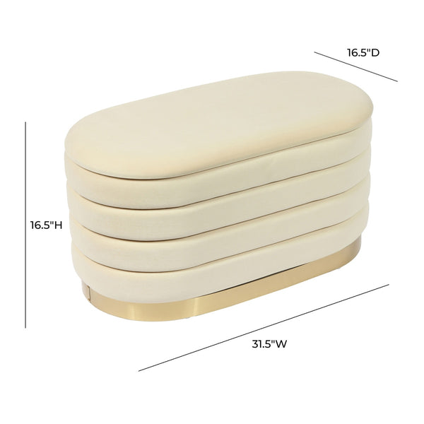 Lillian Cream Velvet Storage Bench Model: TOV-OC68153