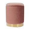 Zoe Blush Velvet Storage Ottoman Model: TOV-OC68154