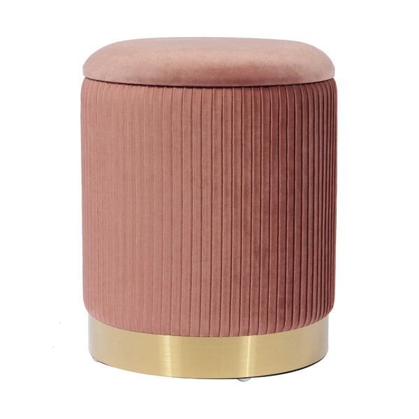 Zoe Blush Velvet Storage Ottoman Model: TOV-OC68154