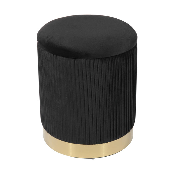 Zoe Black Velvet Storage Ottoman Model: TOV-OC68155