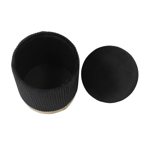 Zoe Black Velvet Storage Ottoman Model: TOV-OC68155