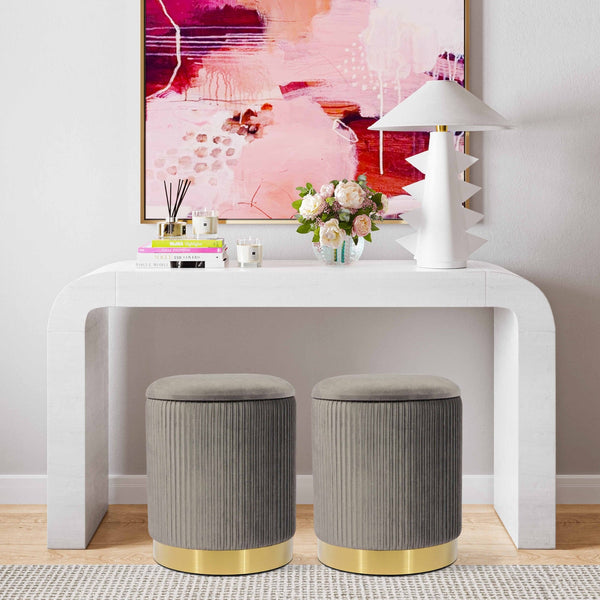Zoe Grey Velvet Storage Ottoman Model: TOV-OC68156