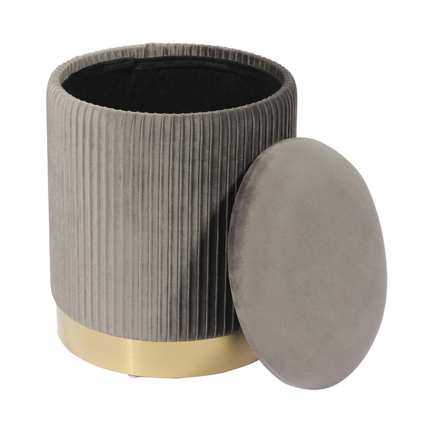 Zoe Grey Velvet Storage Ottoman Model: TOV-OC68156