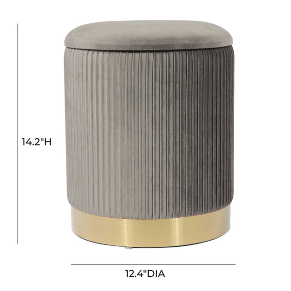Zoe Grey Velvet Storage Ottoman Model: TOV-OC68156