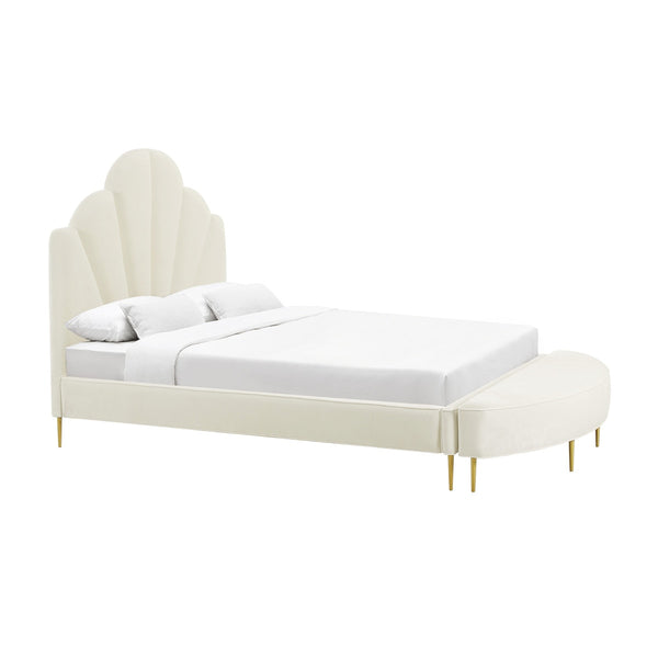 Bianca Cream Velvet Queen Bench Model: TOV-OC68355
