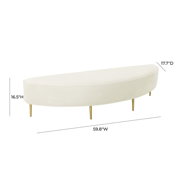 Bianca Cream Velvet Full Bench Model: TOV-OC68356