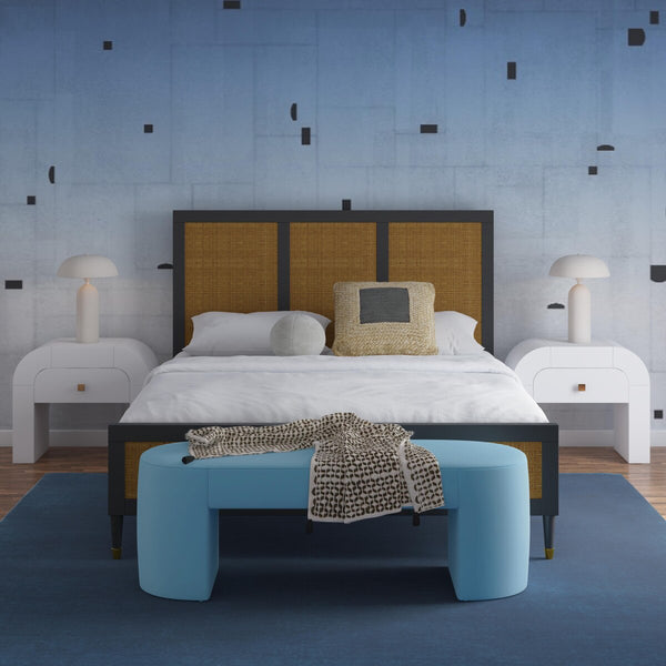 Elena Blue Velvet Bench Model: TOV-OC68639