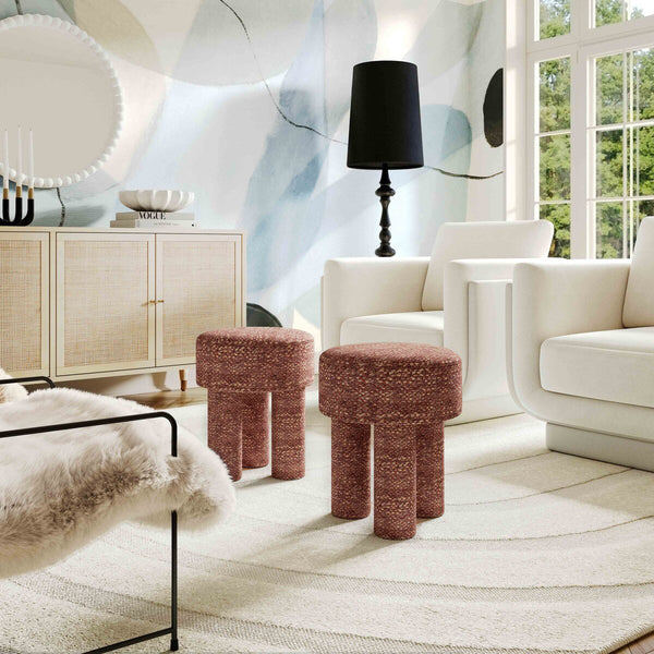 Claire Sedona Brown Nubby Stool Model: TOV-OC68653