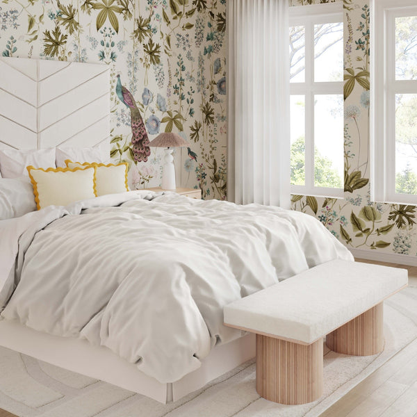Sagano White Dyed-Yarn Bench Model: TOV-OC68804