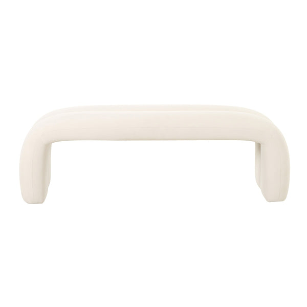 Leigh Cream Velvet Channeled Bench Model: TOV-OC68824