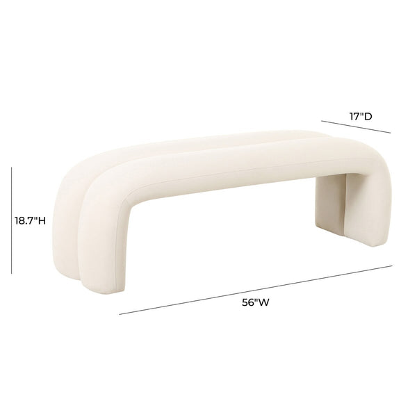 Leigh Cream Velvet Channeled Bench Model: TOV-OC68824