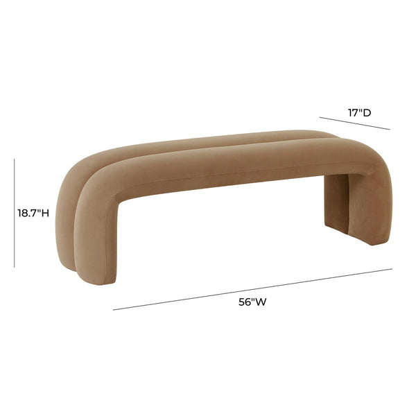 Leigh Taupe Velvet Channeled Bench Model: TOV-OC68826