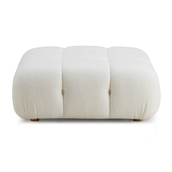 Calliope Cream Vegan Shearling Modular Ottoman Model: TOV-OC68921