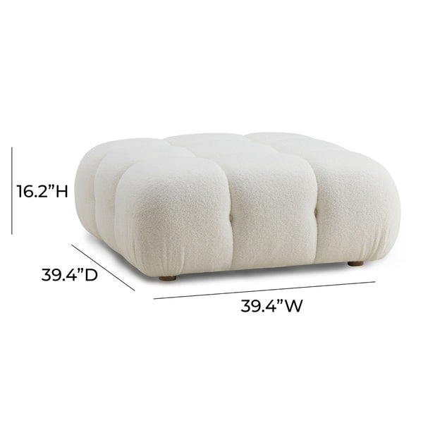 Calliope Cream Vegan Shearling Modular Ottoman Model: TOV-OC68921