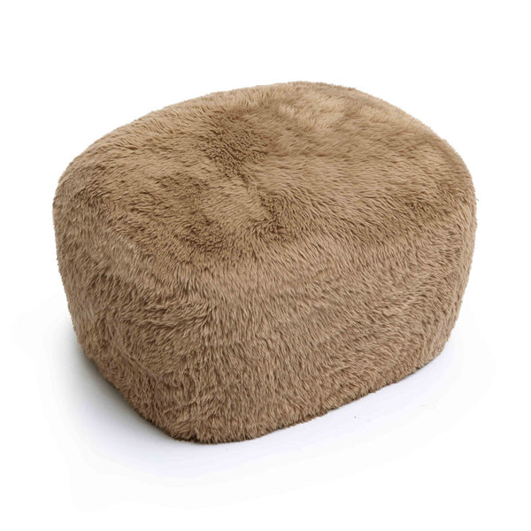 Britt Dark Taupe Vegan Shearling Ottoman Model: TOV-OC69027