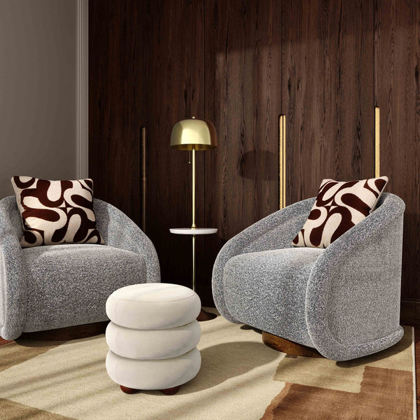 Stefanie Cream Velvet Ottoman Model: TOV-OC69062