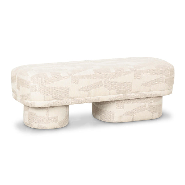 Lena Cream Jacquard Bench Model: TOV-OC69132