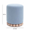 Dex Faded Blue Upcycled Fabric Ottoman Model: TOV-OC69194