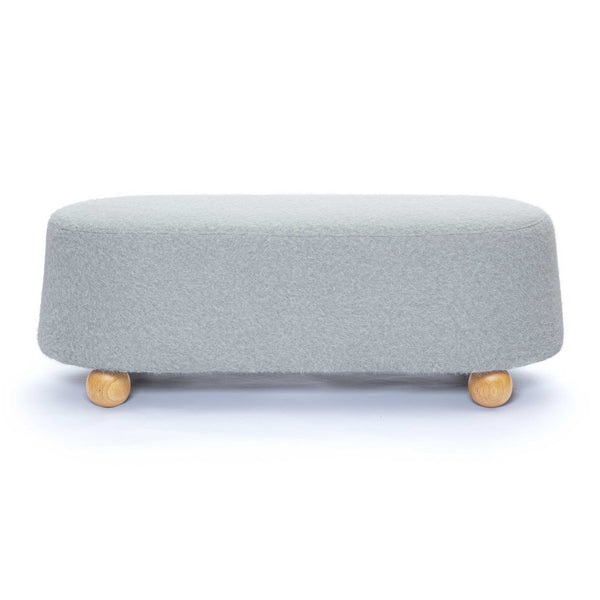Jaine Stone Grey Loose Mohair Large Ottoman Model: TOV-OC69230