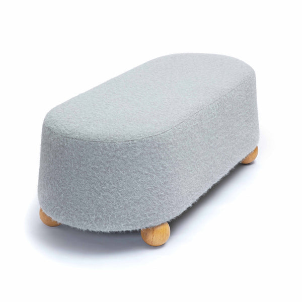 Jaine Stone Grey Loose Mohair Large Ottoman Model: TOV-OC69230