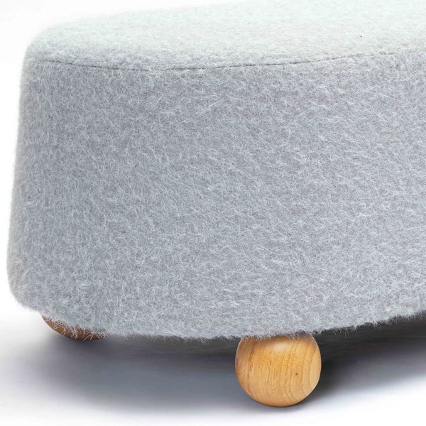 Jaine Stone Grey Loose Mohair Large Ottoman Model: TOV-OC69230