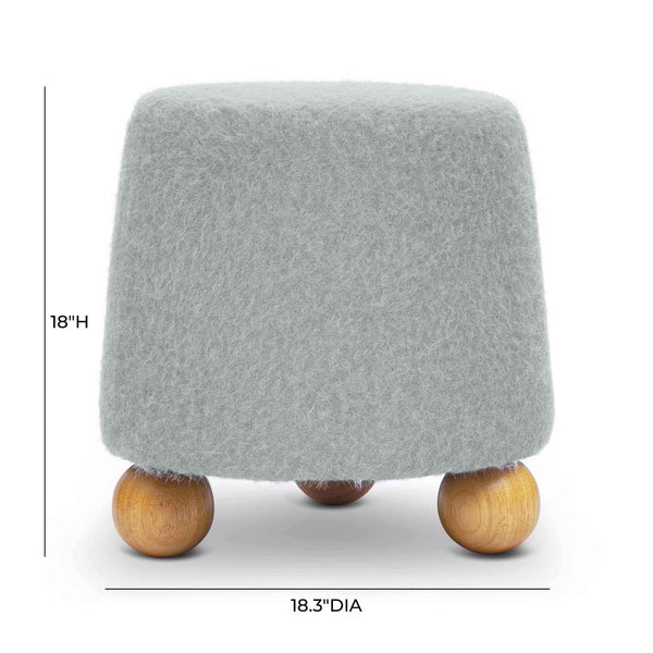 Jaine Stone Grey Loose Mohair Ottoman Model: TOV-OC69232