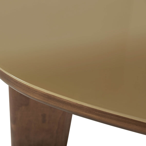 Oani Walnut and Glass Triangular Coffee Table Model: TOV-OC69239