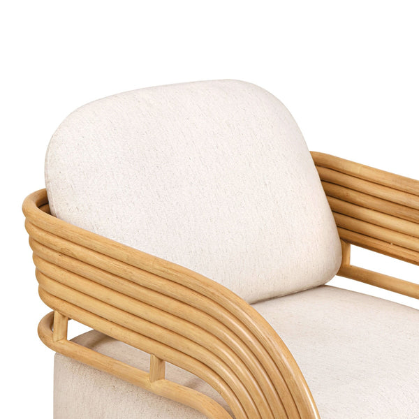 Lauretta Cream Fabric and Natural Rattan Accent Chair Model: TOV-S21028