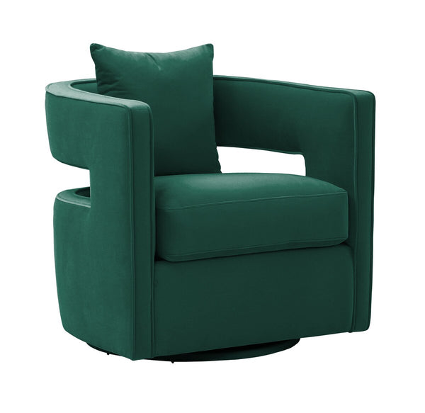 Kennedy Forest Green Velvet Swivel Chair Model: TOV-S44126